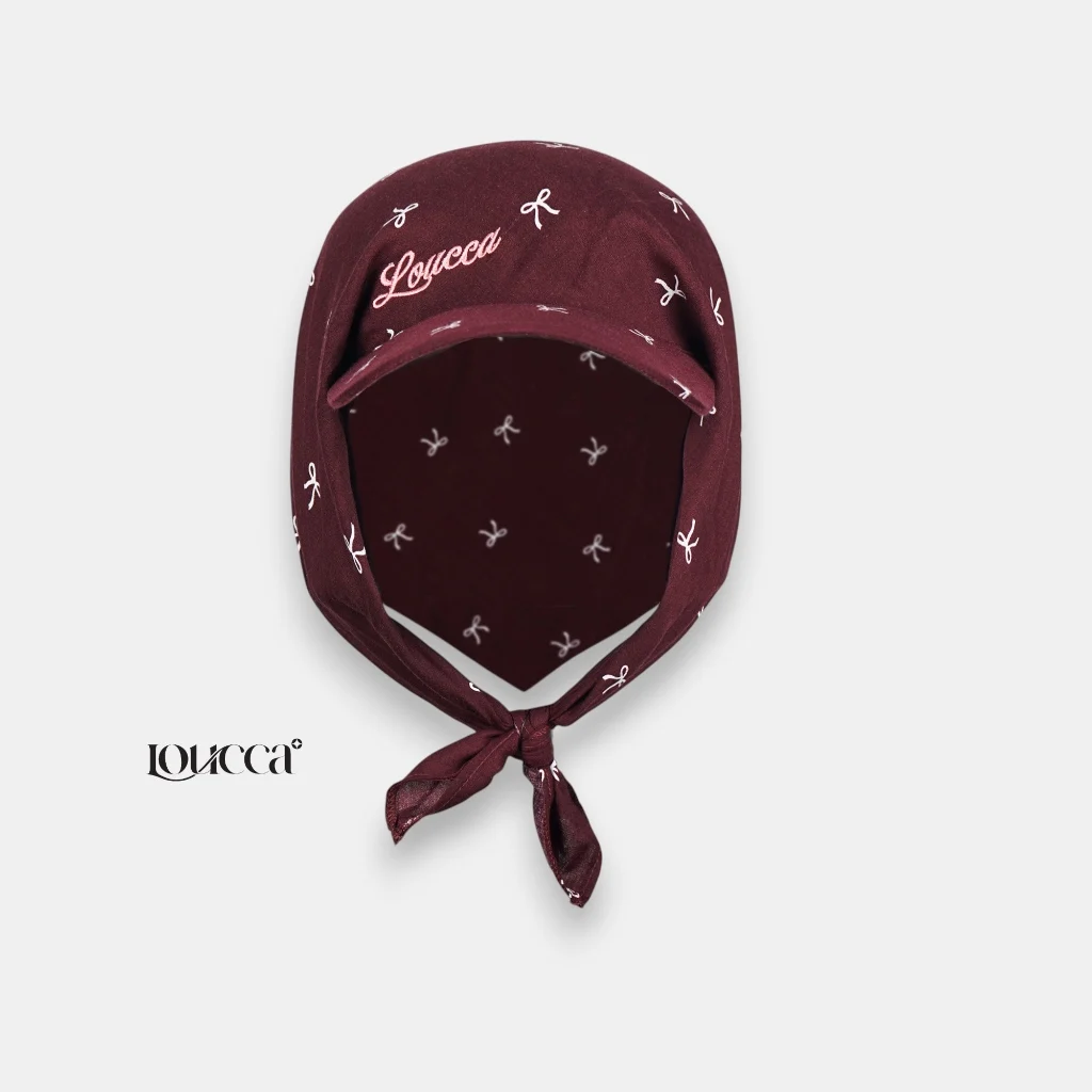 Bandana Caps Mora — Maroon Bow